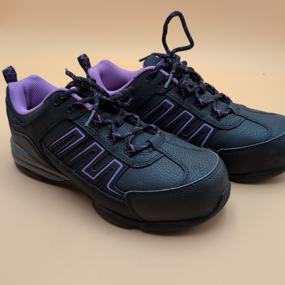 Women's Safety Steel Toe Shoes Size 7.5 Wide, Hytest Purple And Black